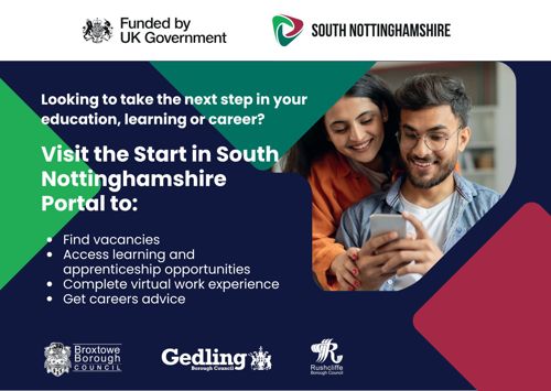 Start in South Nottinghamshire Portal promotional graphic