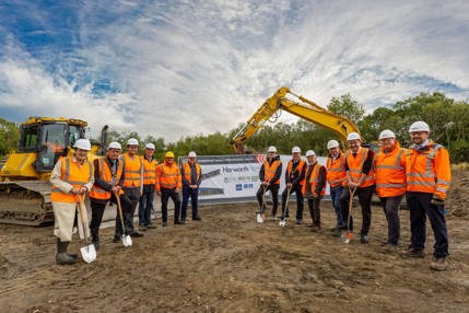 The occasion was marked at a recent groundbreaking ceremony, attended by members of the Harworth team alongside members and officers of Broxtowe Borough Council and Kimberley Town Council. L-R: Broxtowe Chief Executive Ruth Hyde, Broxtowe Mayor Councillor Robert Bullock, Councillor Christopher Carr, Kimberley Councillor Neil Dougherty, Stuart Ashton, Councillor Graham Spencer, Sam Berryman, Kimberley Mayor Councillor Tony Mason, Kimberley Councillor Trevor Rood, Chris Davidson, Minister Alex Norris, MP for Nottingham North and Kimberley, Roger Snell, Matt Searston.