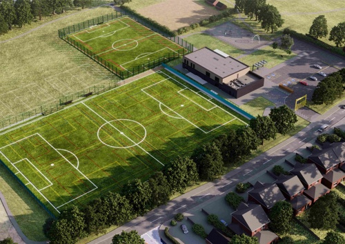 CGI image of the new 3G pitches to be built at Hickings Lane Recreation Ground, Stapleford