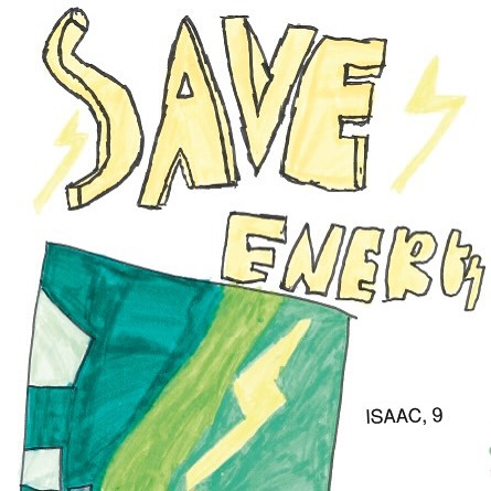 Isaac's, aged 9, artwork encouraging people to save energy